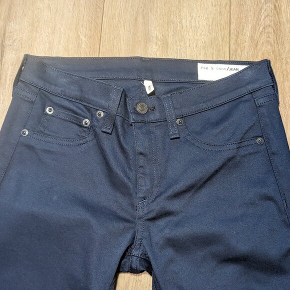 Rag & Bone Jeans Skinny Legging Womens size 27 W1503M070 Navy Sateen Stretch - Picture 3 of 10
